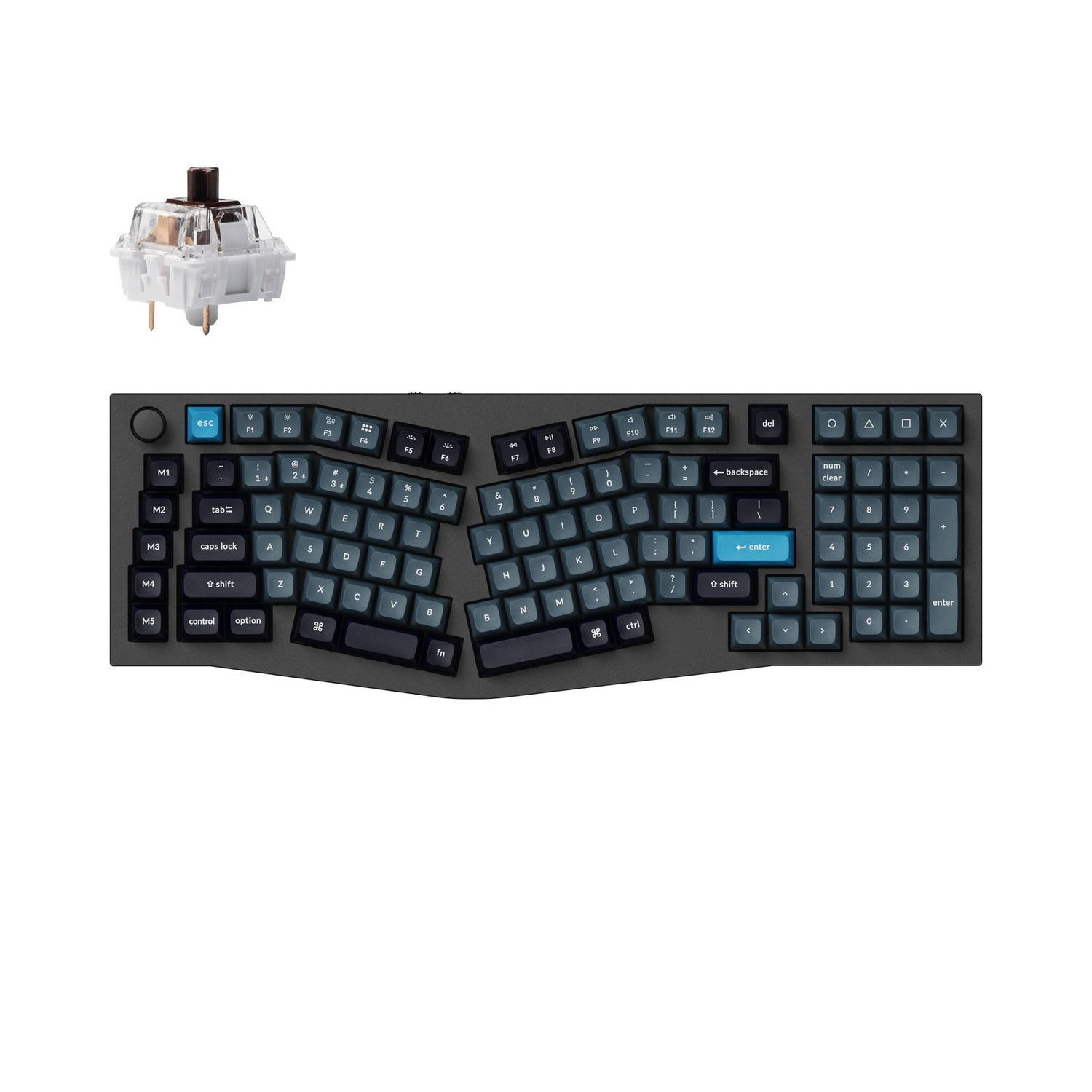Keychron Q13 Pro (Alice Layout) QMK/VIA Kabellose, individuell anpassbare mechanische Tastatur (US-Layout)