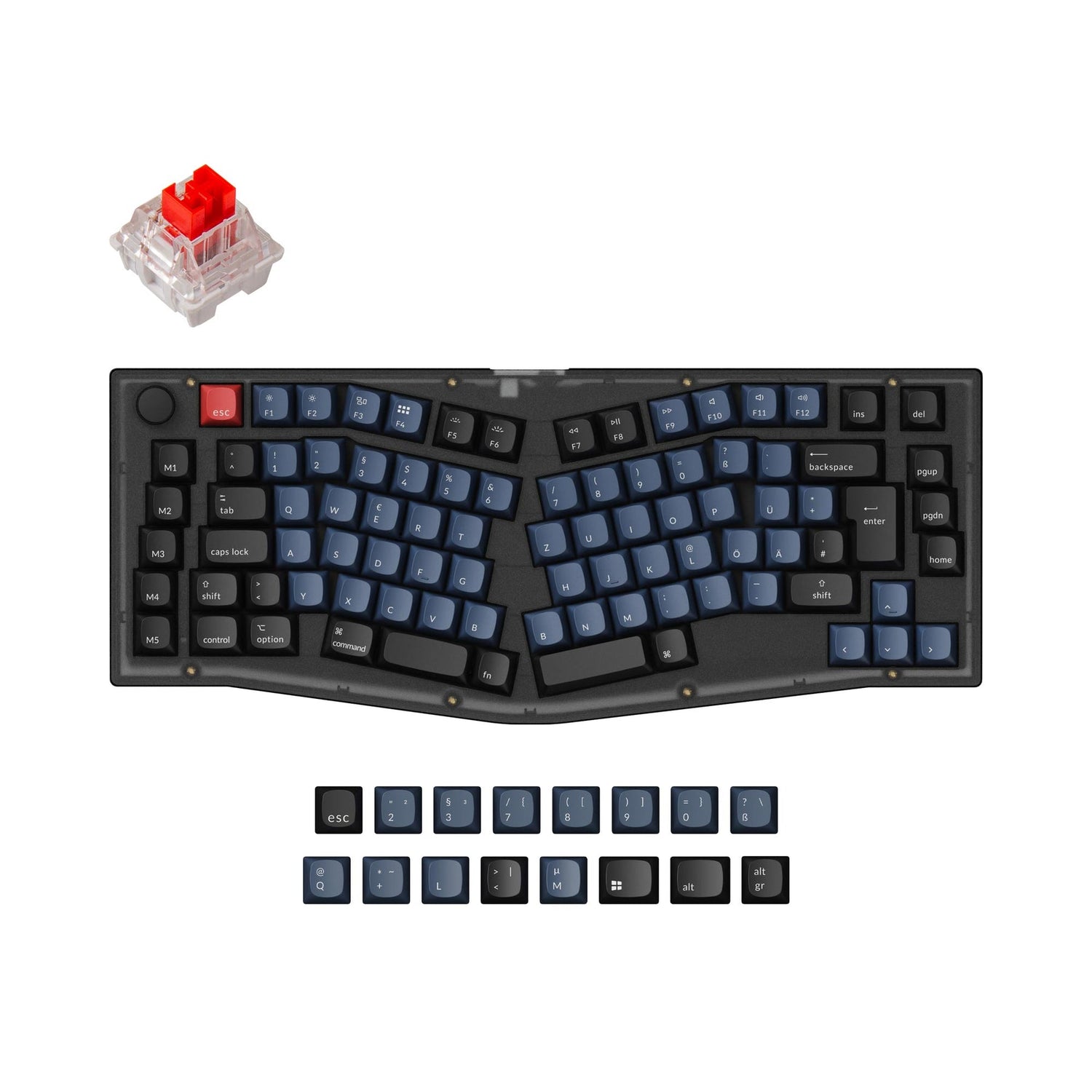 Keychron V10 (Alice-Layout) ISO-Layoutsammlung für benutzerdefinierte mechanische QMK-Tastaturen