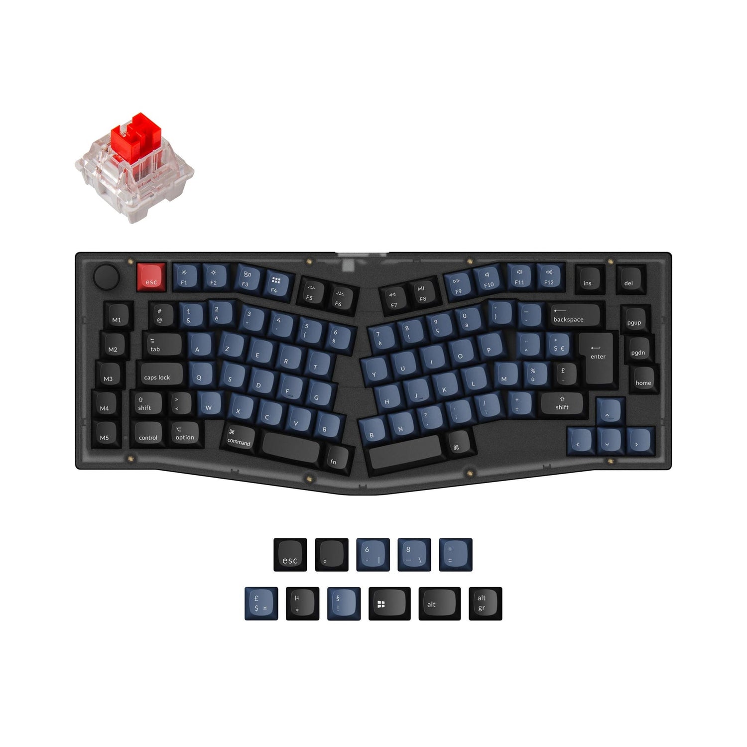 Keychron V10 (Alice-Layout) ISO-Layoutsammlung für benutzerdefinierte mechanische QMK-Tastaturen