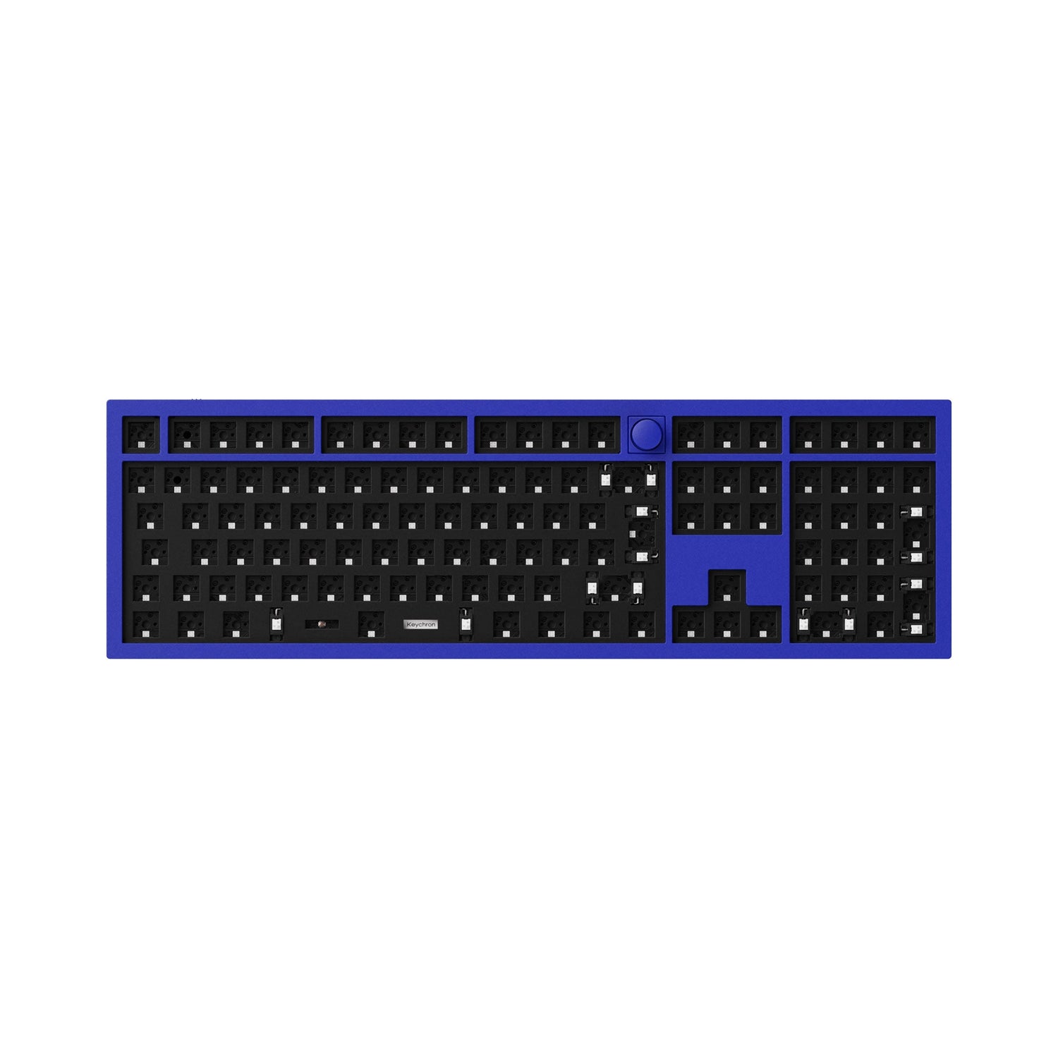 Keychron Q6 QMK VIA custom mechanical keyboard full size layout full aluminum frame for Mac Windows Linux Barebone knob navy blue 